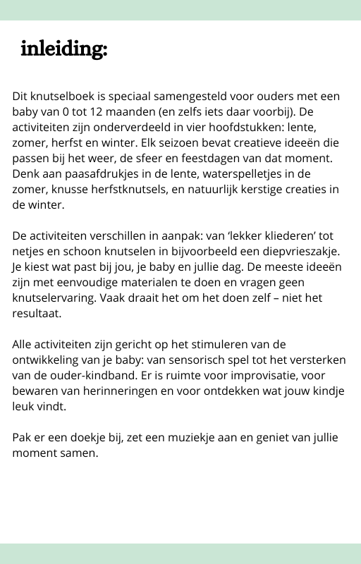 60 knutsel activiteiten voor baby's