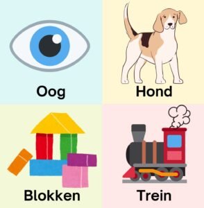 eerste 100 woorden kaartjes voor een dreumes en peuter, taalontwikkeling