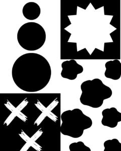 zwart-wit contrastkaarten voor ene pasgeboren baby activiteit