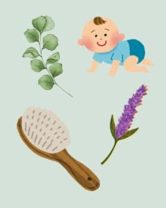 Verschillende geuren over je baby heen borstelen voor het ruikzintuig