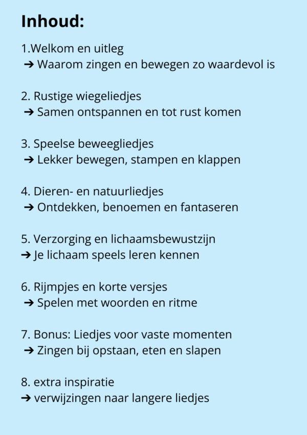 Liedjes &  rijmpjesboek Voor 0 tot 3 jaar
