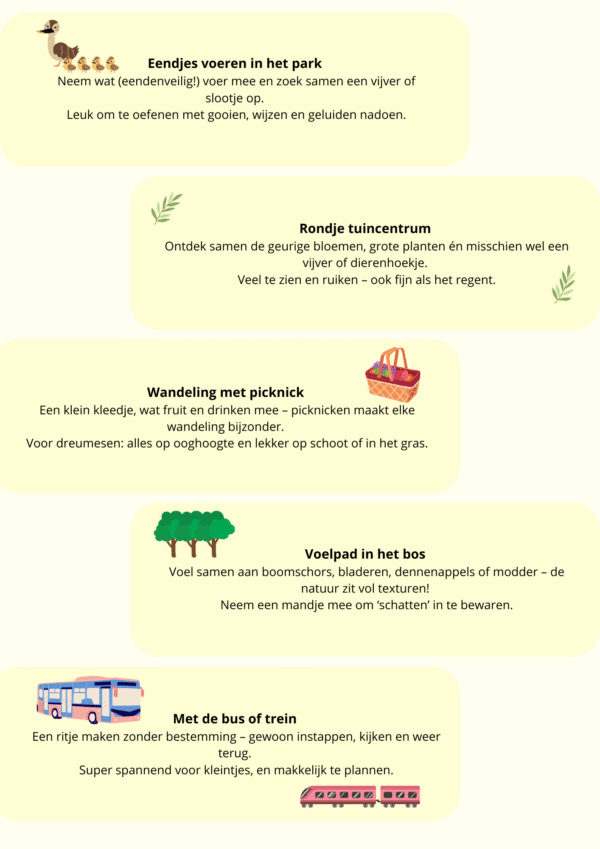zomerplanner voor ouders van dreumesen en peuters voor activiteiten