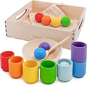 montessori speelgoed met ballen en bakjes voor dreumes en peuter