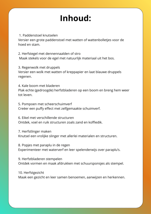 4 Seizoenen Knutselbundel voor dreumesen