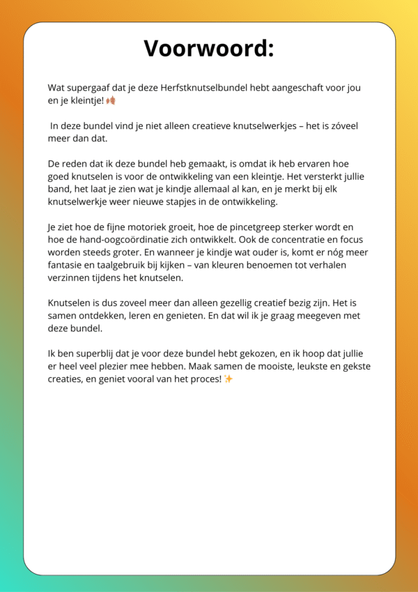 herfst knutselbundel voor dreumesen