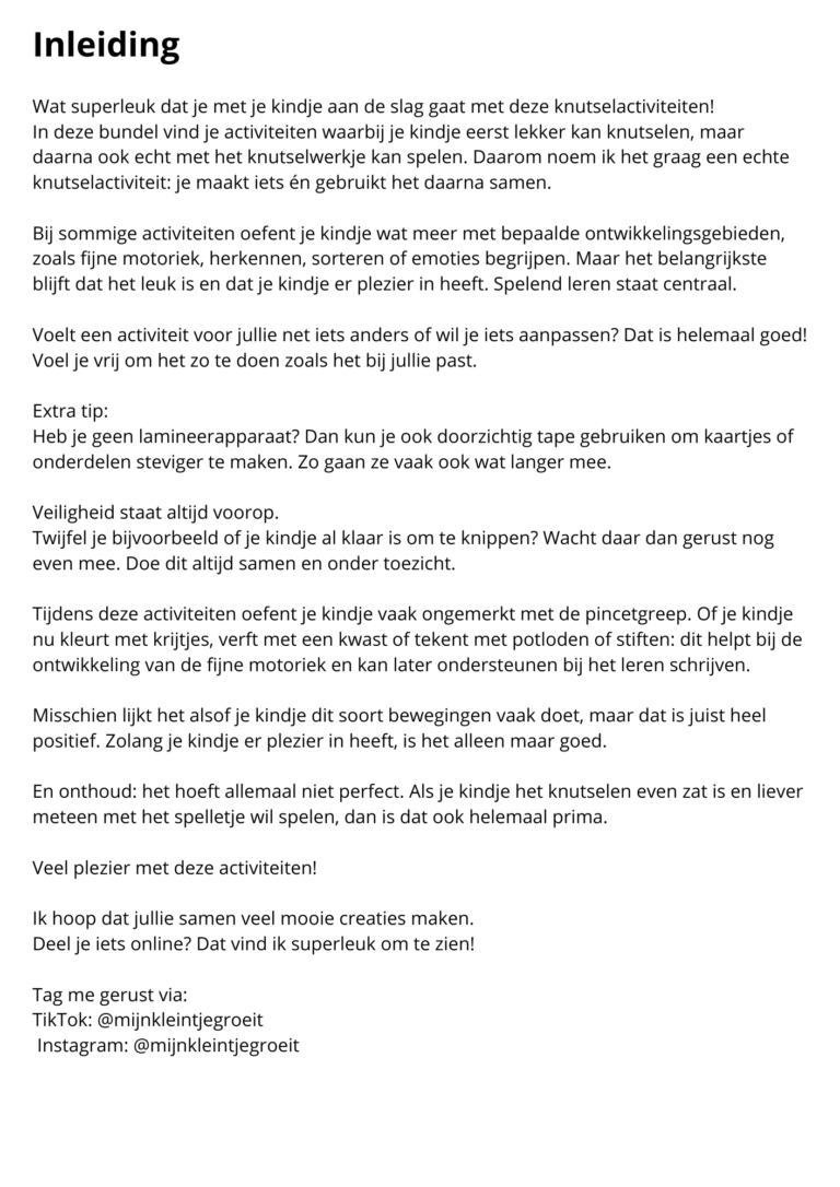 Gratis peuter activiteiten