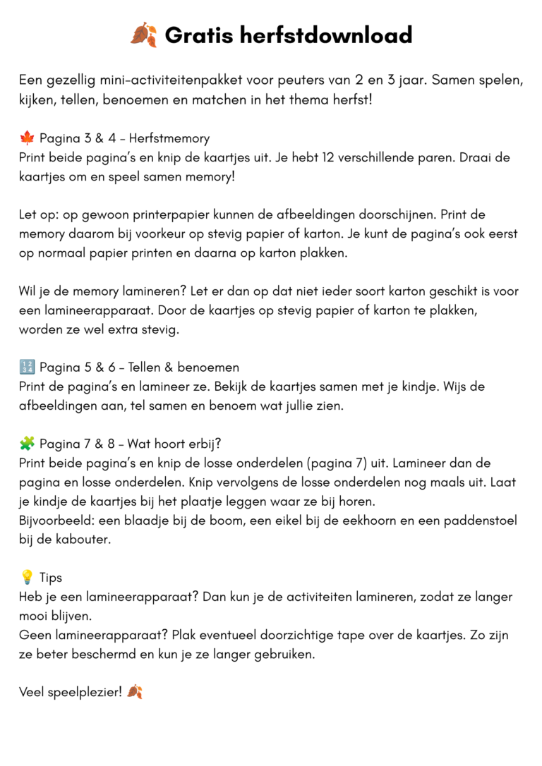gratis Herfst activiteit