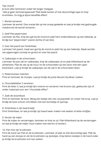 Gratis Sinterklaas activiteiten