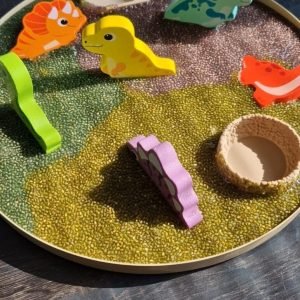 Sensorisch spel met chiazaad pudding voor baby en dreumes